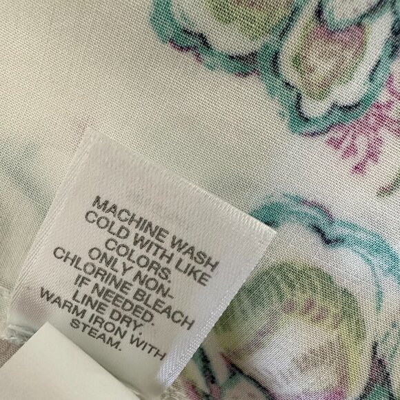 J Jill Floral Sleeveless Top 4X White Teal Lightweight Summer - Picture 9 of 9